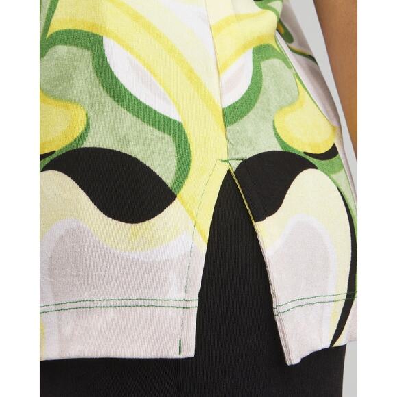 CHICOS Travelers Placed Floral Cap Sleeve Tunic Abstract Top Blouse in Size S - Picture 5 of 6